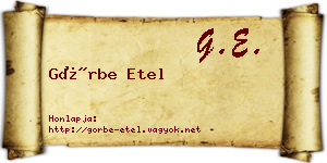 Görbe Etel névjegykártya
